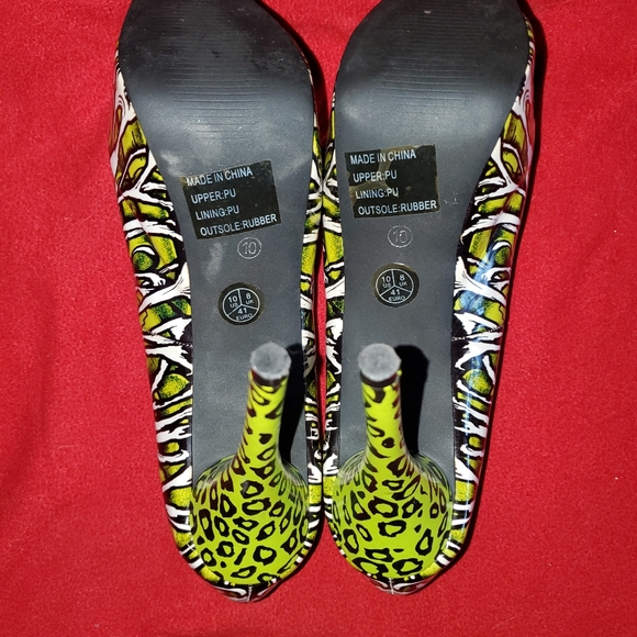 Too Fast Brand Smokin High Heel Shoes green zombie - Picture 6 of 13